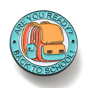 Back To School Theme Enamel Pins, Badge, Alloy Brooch for Backpack Clothes, Backpack, 30x1.5mm