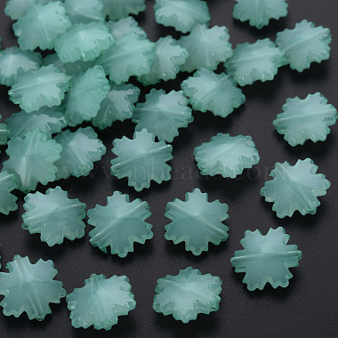 Medium Aquamarine Snowflake Acrylic Beads