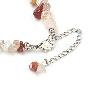 Natural Rutilated Quartz Chip Beads Anklets(AJEW-AN00229-01)-3