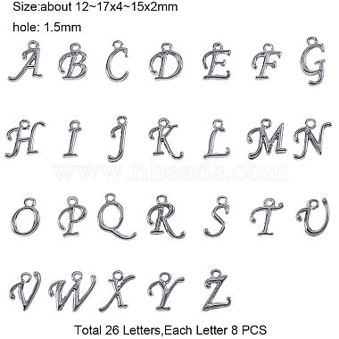 Pendentifs de l'alphabet en alliage(PALLOY-PH0012-29B)-2