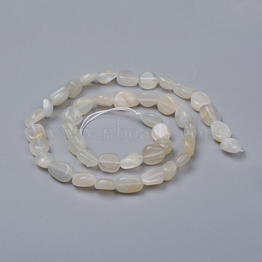 Naturelles perles pierre de lune blanc brins(G-L493-63)-3