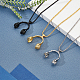 Anattasoul 3 pcs 3 couleurs alliage musique casque pendentif colliers ensemble pour les femmes(NJEW-AN0001-28)-7