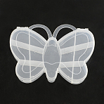Butterfly Plastic Bead Storage Containers, 13 Compartments, Clear, 11.2x13.8x1.9cm(CON-Q023-14)