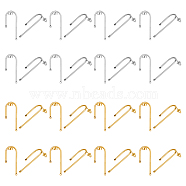 16 Pairs 2 Colors 304 Stainless Steel Arch Stud Earring Findings, with Horizontal Loops & Ear Nuts/Earring Backs, Golden & Stainless Steel Color, 37x15x1.5mm, Hole: 1.5mm, Pin: 0.8mm, 8 Pair/color(STAS-UN0047-91)