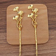 Flower Alloy Hair Sticks, Long-Lasting Plated, Hair Accessories for Woman, Golden, 169x28mm(PW-WG66787-02)