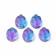 Two Tone Transparent Spray Painted Glass Beads, Rabbit, Blue Violet, 14x12x8mm, Hole: 1.4mm(GLAA-Q092-06-C06)
