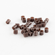 PE Fuse Beads, DIY Melty Beads, Tube, Coconut Brown, 5x5mm, Hole: 3mm(X-DIY-R013-86)