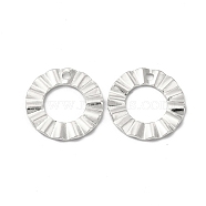 304 Stainless Steel Pendants, Round Ring Charm, Stainless Steel Color, 18x3mm, Hole: 1.8mm(STAS-I671-22P)