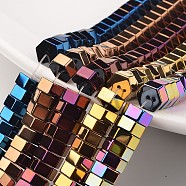 Electroplate Non-magnetic Synthetic Hematite Bead Strands, Hexagon, Mixed Color, 8x4mm, Hole: 1mm, about 97pcs/strand, 15.7 inch(G-F300-15)
