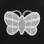 Butterfly Plastic Bead Storage Containers, 13 Compartments, Clear, 11.2x13.8x1.9cm(CON-Q023-14)