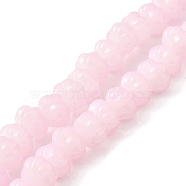 Opaque Normal Glass Beads, Pumpkin, Misty Rose, 9x11x12mm, Hole: 1.2mm, about 74pcs/strand, 23.23 inch(59cm)(GLAA-G106-02A-NA06)