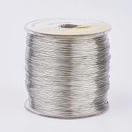 Eco-Friendly Round Copper Wire, Copper Beading Wire for Jewelry Making, Long-Lasting Plated, Platinum, 24 Gauge, 0.5mm, about 1082.68 Feet(330m)/500g(CWIR-K001-01-0.5mm-P)