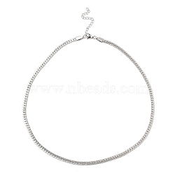304 Stainless Steel Cuban Link Chain Necklace, Stainless Steel Color, 17.64x0.16 inch(44.8x0.4cm)(NJEW-K249-01B-P)