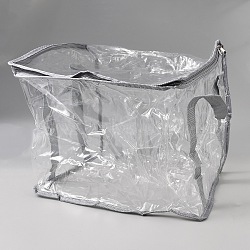 PVC Book Storage Box, Rectangle, Light Grey, 380x240x320mm(AJEW-WH0796-56B-03)