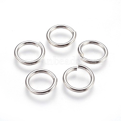 304 Stainless Steel Open Jump Rings, Stainless Steel Color, 13 Gauge, 14x1.8mm, Inner Diameter: 10mm, 300pcs/bag(STAS-P212-25P-14)