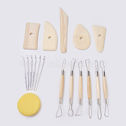 Sculpture Carving Hand Tools Kit, Pottery Clay Tool Set, Handmade Art Tools, 188~200x13mm(TOOL-WH0040-03)