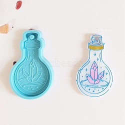DIY Silicone Pendant Molds, for Keychain Making, Resin Casting Molds, For UV Resin, Epoxy Resin Jewelry Making, Vase, Deep Sky Blue, 70x44x6mm, Hole: 4mm, Inner Diameter: 39x65mm(DIY-C012-05B)