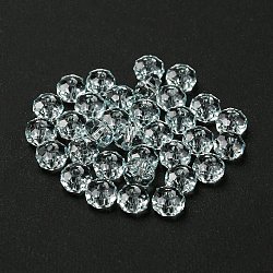 Transparent Glass Beads, Faceted, Rondelle, Light Azore, 6x4mm, Hole: 1.2mm(GLAA-E048-02-28)