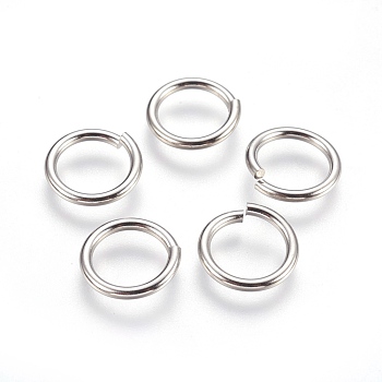304 Stainless Steel Open Jump Rings, Stainless Steel Color, 13 Gauge, 14x1.8mm, Inner Diameter: 10mm, 300pcs/bag