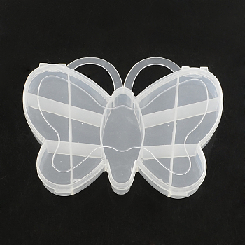 Butterfly Plastic Bead Storage Containers, 13 Compartments, Clear, 11.2x13.8x1.9cm