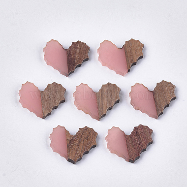 24mm Pink Heart Resin Cabochons