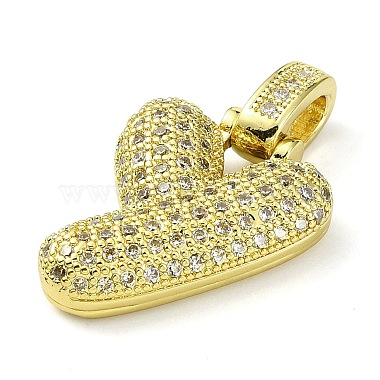 Brass Micro Pave Clear Cubic Zirconia Pendants(KK-M279-01G-Y)-2