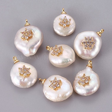 Real Gold Plated White Nuggets Pearl Pendants