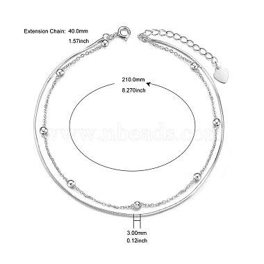 Shegrace 925 mehrsträngige Sterling Silber Fußkettchen(JA88A)-2