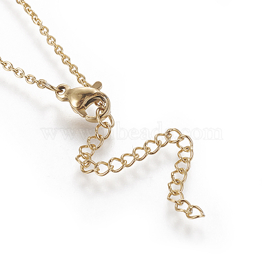 Brass Initial Pendant Necklaces(NJEW-I230-24G-T)-2
