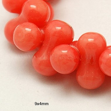 9mm OrangeRed Others Orange Coral Beads