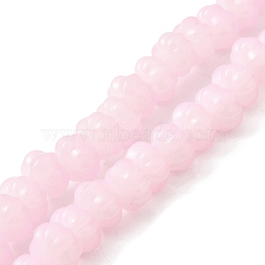 Misty Rose Pumpkin Glass Beads