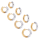 4 Pairs 4 Size Two Tone 304 Stainless Steel Hinged Hoop Earrings for Women(EJEW-UN0002-20)-1