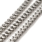 304 Stainless Steel Curb Chains, Unwelded, with Spool, Stainless Steel Color, 6x4x4mm(CHS-C013-01D-P)