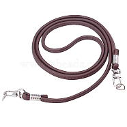 Imitation Leather Bag Handles, with Iron D Rings and Alloy Screw Clasps, Coffee, 118x0.8~1.05x0.96cm(DIY-WH0304-010B)