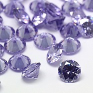 Diamond Shape Grade A Cubic Zirconia Cabochons, Faceted, Medium Purple, 2mm(ZIRC-M002-2mm-004)