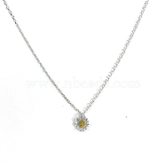 Flower Summer Fashion 925 Sterling Silver Pendant Necklaces, Golden & Silver, 15.75 inch(40cm)(EA2560)