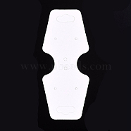 Blank Paper Display Card, Used For Necklace and Bracelet, White, 106x44x0.35mm, Hole: 2~3mm(X-CDIS-H001-03)