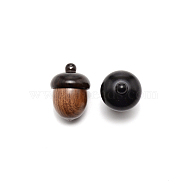Disconnectable Ebony Wood Pendants, for Key Chain and Car Pendant Decorations, Acorns, Camel, 31x22mm, Hole: 1.4mm(HJEW-WH0051-03)