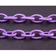 Handmade Silk Cable Chains Loop, Purple, 9.8~12x6.8~8.5x2mm, 25~27 inch(NFS037-06)
