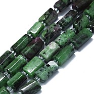 Natural Ruby in Zoisite Beads Strands, Nuggets, 6~12x6~7mm, Hole: 0.8mm, about 26~35pcs/strand, 15.55''~16.14''(39.5~41cm)(G-O170-132)