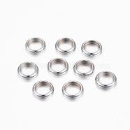 201 Stainless Steel Spacer Beads, Ring, Stainless Steel Color, 8x2mm, Hole: 6mm(STAS-H376-55)