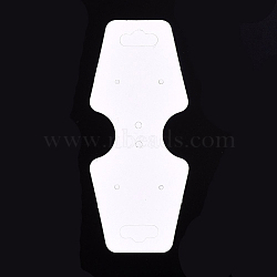 Blank Paper Display Card, Used For Necklace and Bracelet, White, 106x44x0.35mm, Hole: 2~3mm(X-CDIS-H001-03)