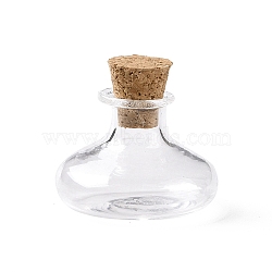 Miniature Glass Bottles, with Cork Stoppers, Empty Wishing Bottles, for Dollhouse Accessories, Jewelry Making, Clear, 20.5x22mm(GLAA-H019-07A)