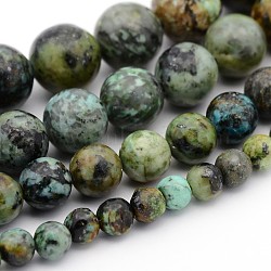 Mixed Size Natural African Turquoise(Jasper) Round Bead Strands, 6~12mm, Hole: 1~1.5mm about 30~63pcs/strand, 15 inch(TURQ-X0004)