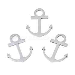 Non-Tarnish 201 Stainless Steel Pendants, Laser Cut, Anchor, Stainless Steel Color, 19.5x16x1mm, Hole: 4mm(STAS-T044-266P)