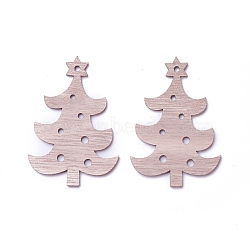 Undyed Wood Pendants, Christmas Tree, BurlyWood, 69.5x48x2mm, Hole: 3mm(WOOD-I004-26)