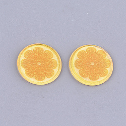 Plastic Cabochons, with Glitter Powder, Lemon, Gold, 22x2mm(KY-T010-31)