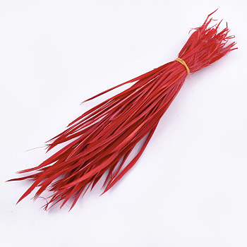 Goose Feather Costume Accessories, Dyed, Red, 150~265x3~4mm, about 100pcs/bundle
