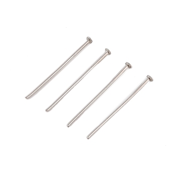 304 Stainless Steel Flat Head Pins, Stainless Steel Color, 15x0.5mm, Head: 1mm