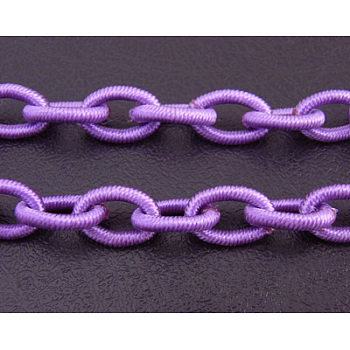 Handmade Silk Cable Chains Loop, Purple, 9.8~12x6.8~8.5x2mm, 25~27 inch